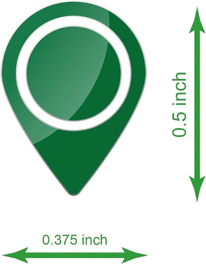3/8 x 1/2 inch 100 PCS Map Location Position Stickers Waterproof Removable - Image 2