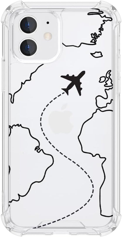 FANXI Minimalist Airplane Travel Map Phone Case Compatible - Image 8