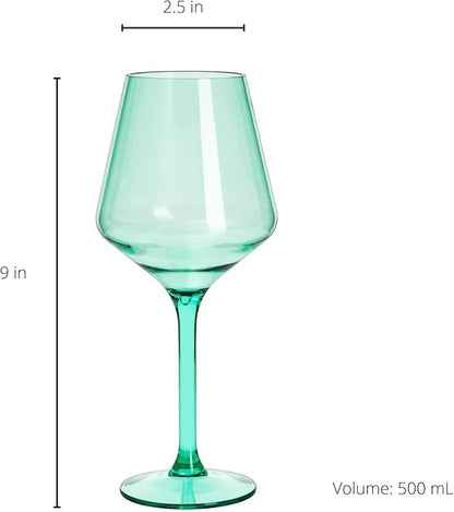 European Style Plastic Crystal, Stemmed Wine Glasses | 6 Set | Acrylic Glasses - Image 5