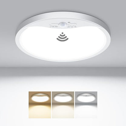 hepside Motion Sensor Ceiling Light Wired, 3000K/4000K/6500K LED Flush Mount by Hepside
