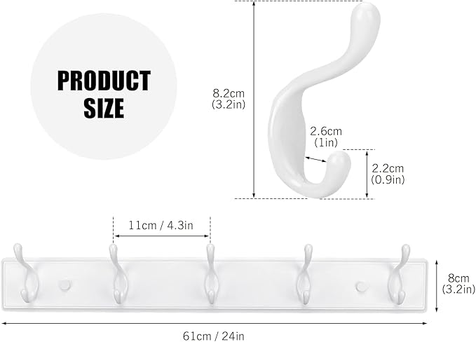 Badiano Wooden Coat Rack, Wall-Mounted Organizer - Image 2