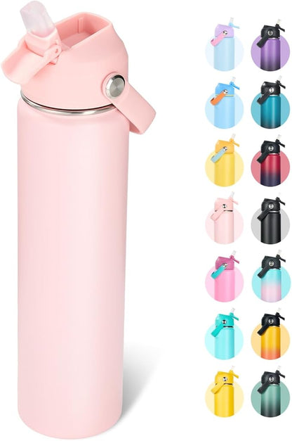 Fijinhom 24oz Insulated Stainless Steel Water Bottle, Wide Mouth Double Wall by Fijinhom