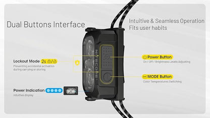 Nitecore NU25 400 UL Ultra Lightweight Headlamp, 400 Lumen USB-C Rechargeable - Image 5