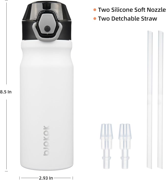 BJPKPK Water Bottle with Straw 18oz Insulated Water Bottles Reusable Stainless - Image 4