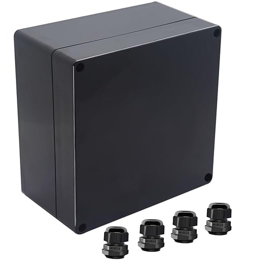 Junction Box IP65 Waterproof ABS Plastic Electrical Project Case Power Junction by Otdorpatio