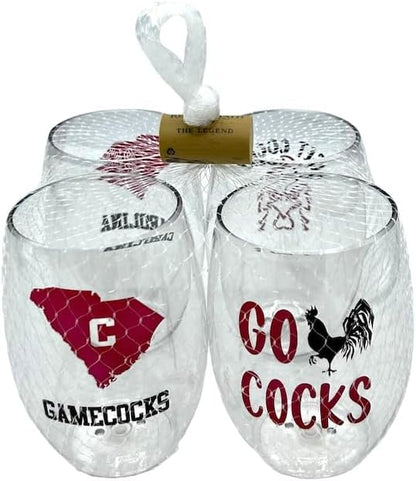 Wine-Oh! Set of 4 Shatterproof Designer 16 oz Plastic Wine Glasses MADE in the - Image 2