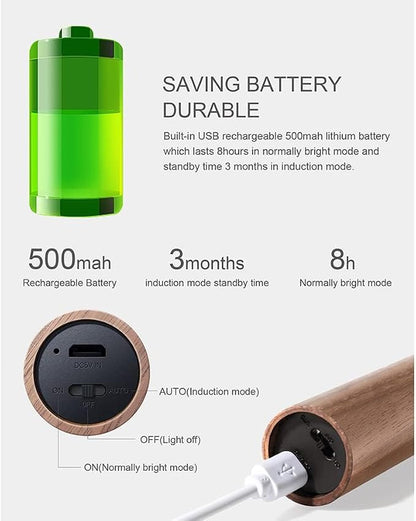 LANDGOO Wooden Motion Sensor Lights Indoor, Magnet Body Hallway Rechargeable - Image 3