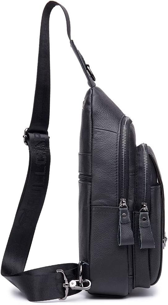 Hebetag Leather Sling Bag Crossbody Backpack - Image 3