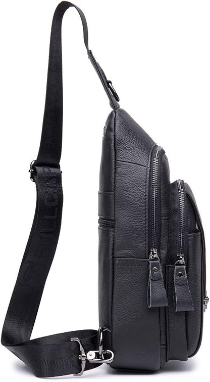 Hebetag Leather Sling Bag Crossbody Backpack - Image 3