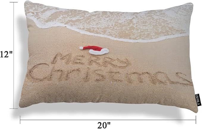 EKOBLA Merry Christmas Decorative Pillow Cushion Covers Xmas Quote Written On - Image 4