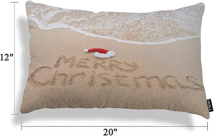 EKOBLA Merry Christmas Decorative Pillow Cushion Covers Xmas Quote Written On - Image 4