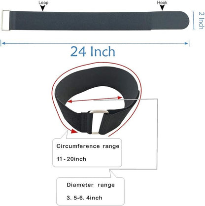 YiwerDer 6Pcs 24" x 2" Nylon Heavy Duty Reusable Hook and Loop Cinch Straps - Image 2