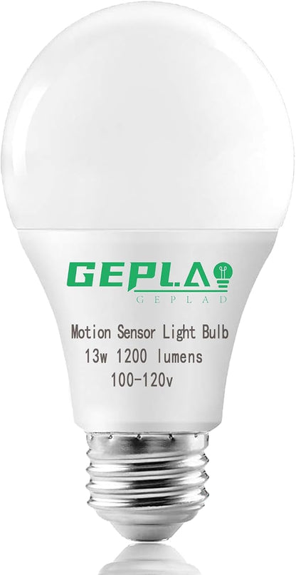 GEPLAD 4-Pack Upgrade Motion Sensor LED Light Bulbs 12W, A19 E26 Dusk to Dawn - Image 2