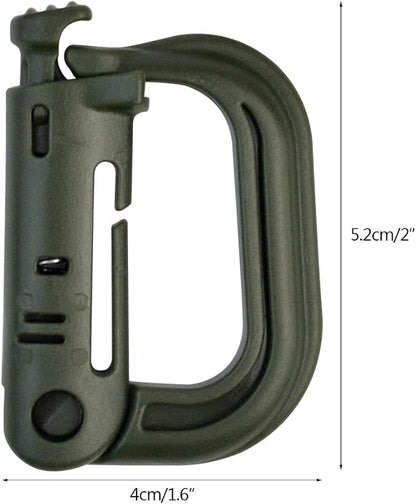 Topbuti 18 pcs Multipurpose Grimlock D-Ring Locking Molle Clips Hanging Hook - Image 2