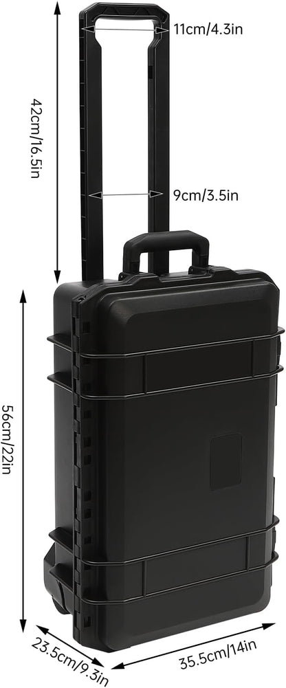22" Weatherproof Hard Case Rolling Waterproof Case Dry Box - Image 2