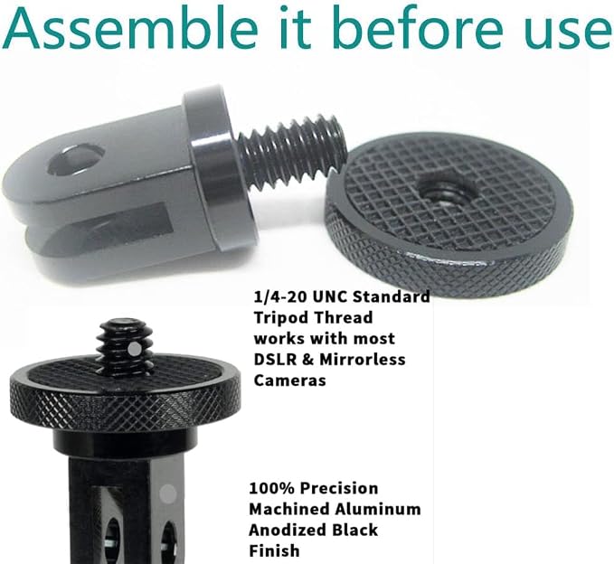 Aluminum Camera Tripod Adapter 1/4"-20 Conversion Adapter Mounts Compatible - Image 9