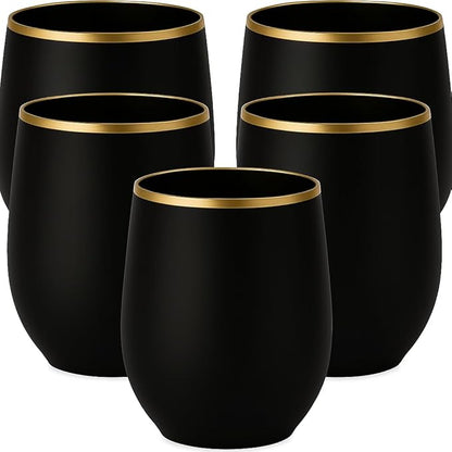 Oojami 40 count 12 Ounce Cups Unbreakable Stemless Plastic Wine Champagne by Oojami