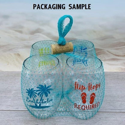 Set of 4 Shatterproof Designer 16 oz Plastic Wine Glasses MADE in the USA - Image 5