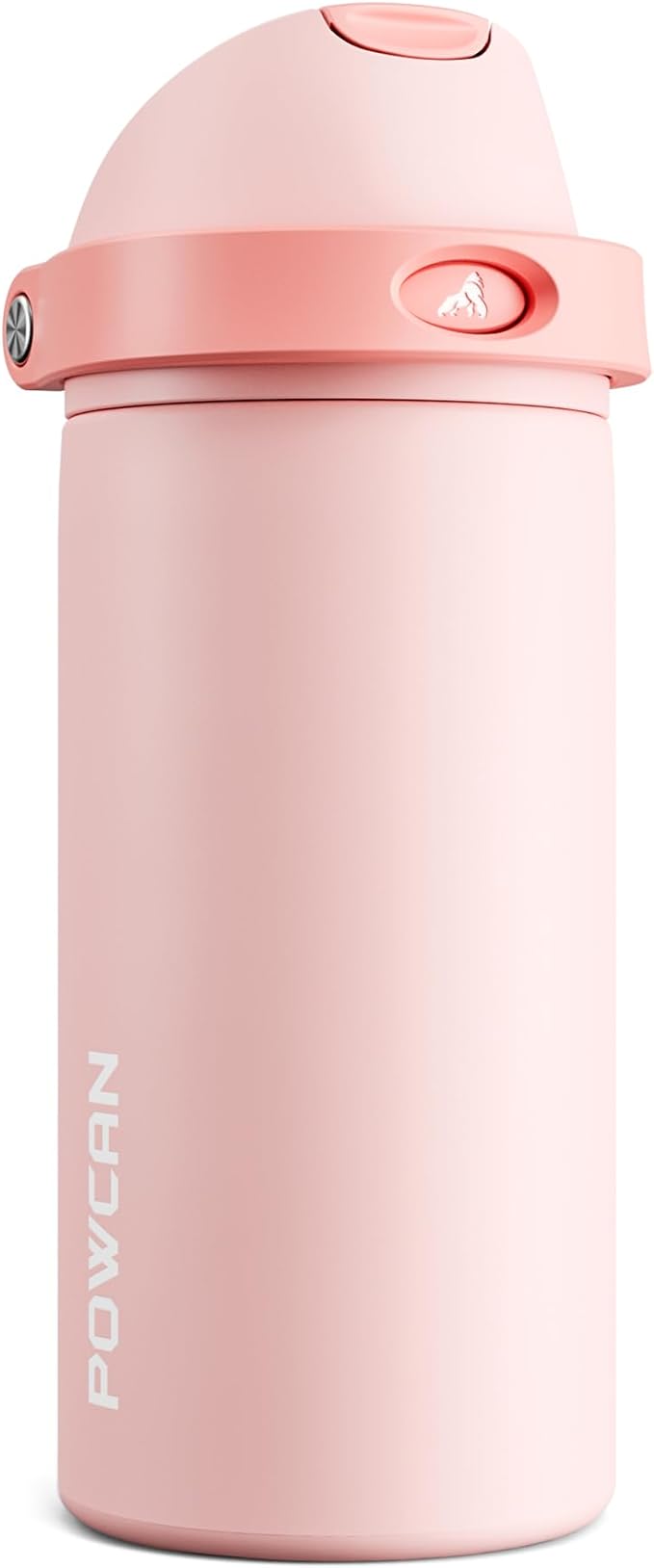 POWCAN 18 oz Insulated Water Bottle: 2-in-1 Push-Button Spout & Quick-Flip Straw by POWCAN