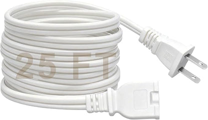 25 FT 2 Prong Extension Cord, 18AWG SPT-2 Indoor Male to Female Power Cord ETL by Gutedeal