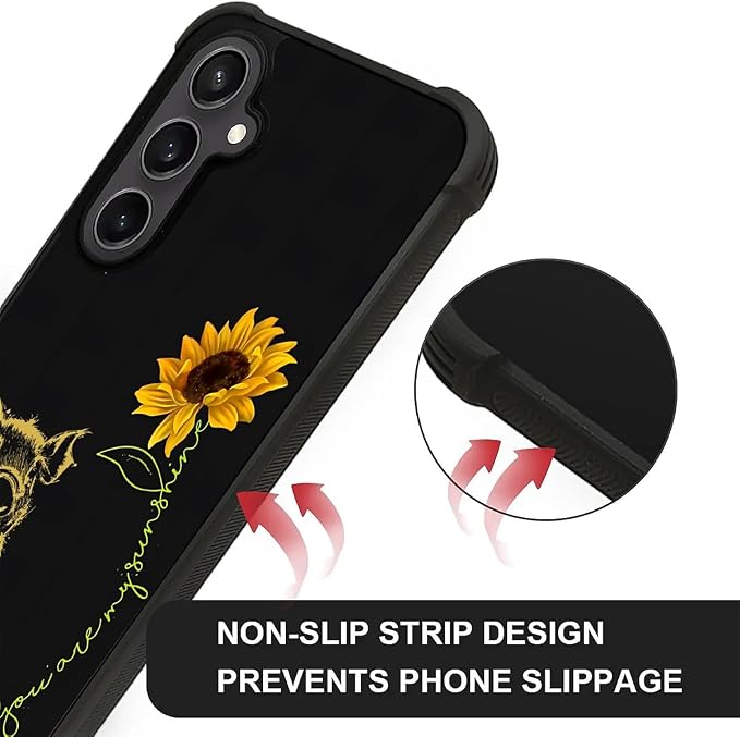 for Samsung Galaxy S23 FE Case, Pig Sunflower Yellow Sunshine Pattern Graphic - Image 4