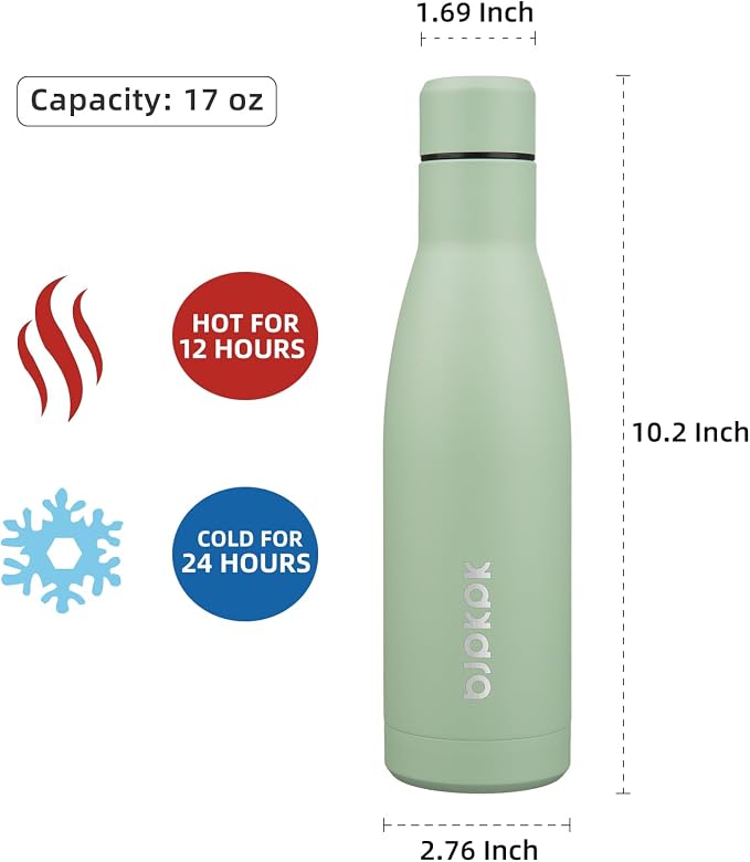 BJPKPK 17oz Insulated Water Bottles Stainless Steel Sports Water Bottles Keep - Image 2