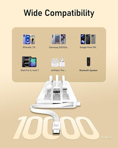 VEEKTOMX Portable Charger Built-in Cables, 10000mAh Power Bank - Image 5