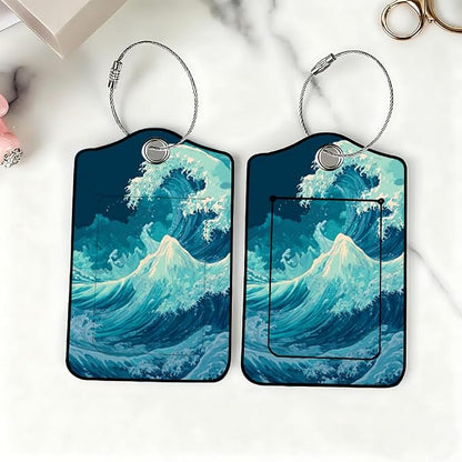 2Pcs Deep Ocean Blue Luggage Tags - Image 6