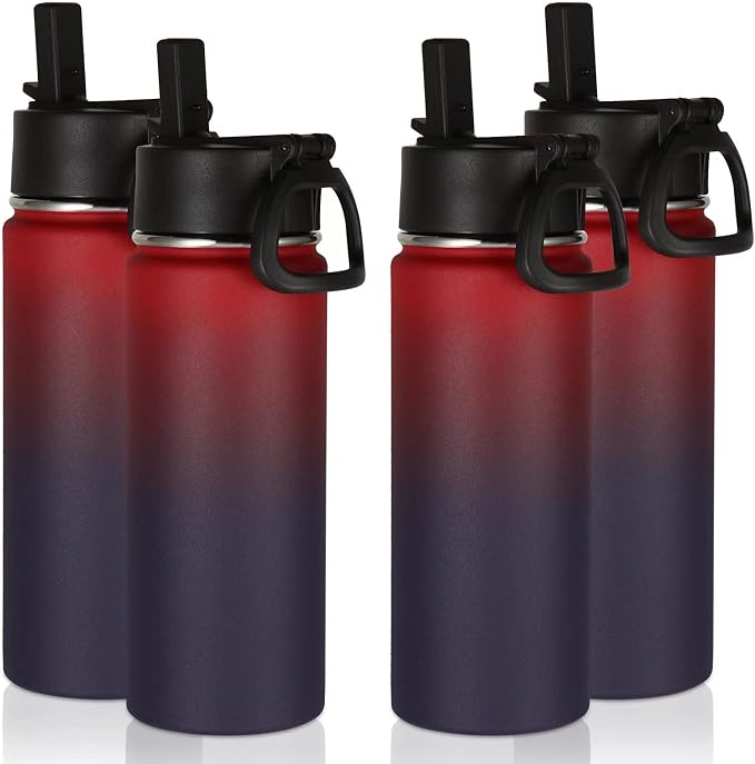 Volhoply 18oz Insulated Water Bottle Bulk 4 Pack, Kids Stainless Steel Water by LiveFully%EF%BC%8CDrinkFreely%E2%80%94KeepGoingwithVolhoply%EF%BC%81