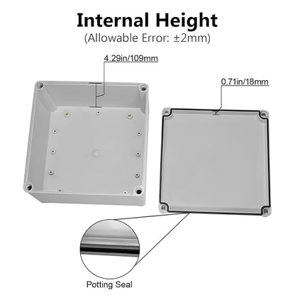 LeMotech Waterproof Dustproof IP67 Junction Box DIY Case Enclosure Gray 7.9 x - Image 4