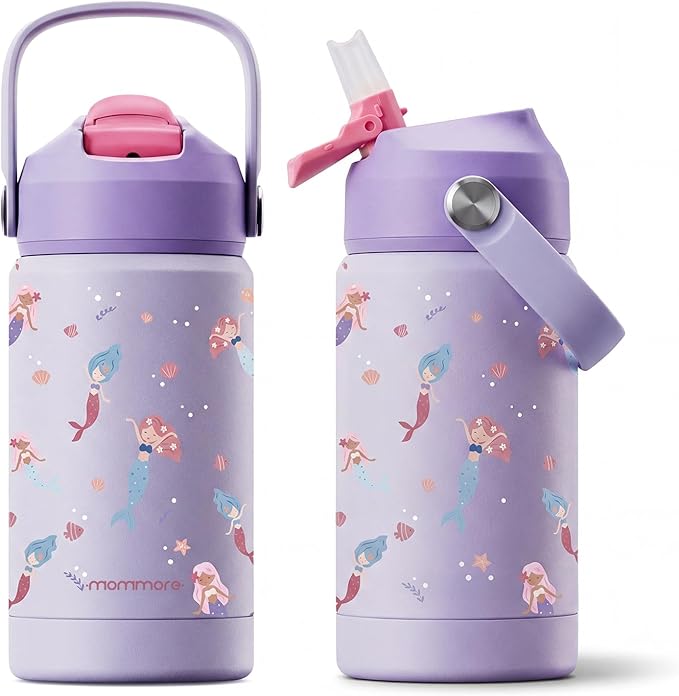 Mommore Kids Water Bottle 12 oz, Insulated Stainless Steel Water Bottle by mommore