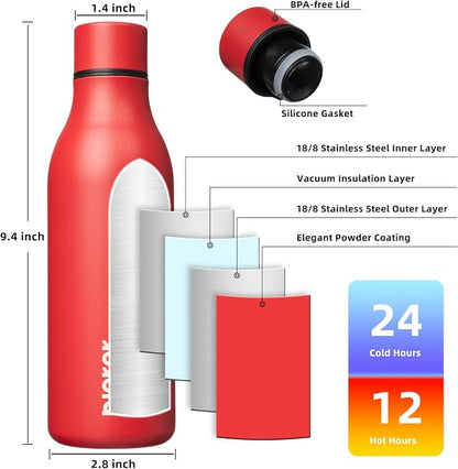 BJPKPK Insulated Water Bottles, 18 oz Stainless Steel Metal Water Bottle - Image 3