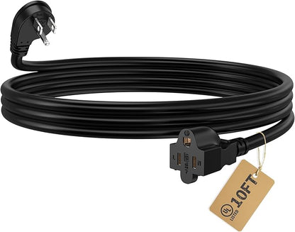 LUCKY TL Indoor Outdoor Extension Cord, 16/3 Gauge Black Short Extension Cord by LUCKYTL