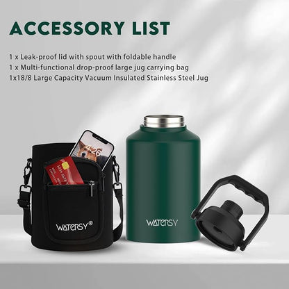 WATERSY 1 Gallon Water Bottle Insulated, BPA Free&Leak Proof, 128oz Stainless - Image 6