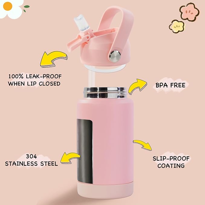 Kerilyn 12oz Kids Water Bottle, Stainless Steel Insulated Water Bottle - Image 2