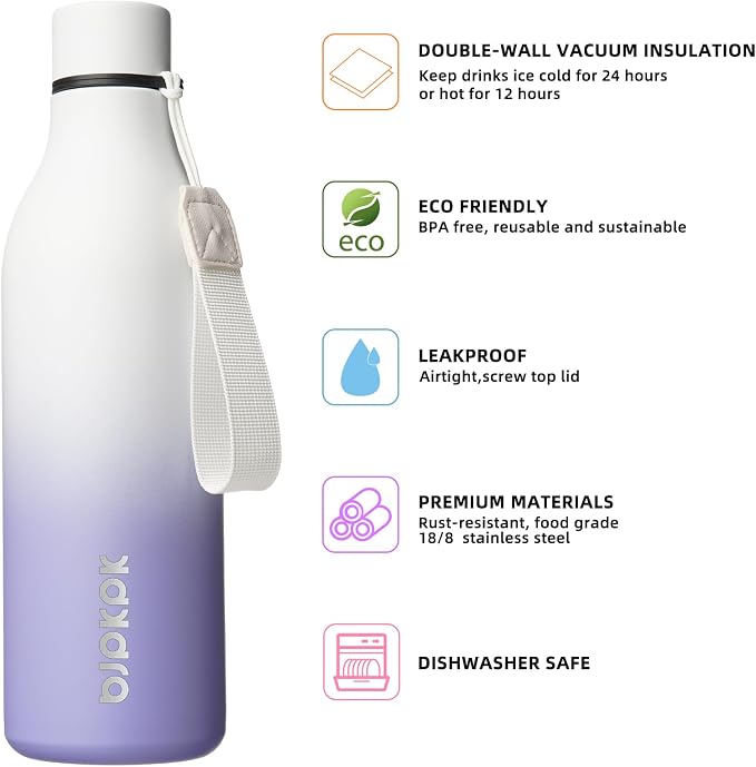 BJPKPK Insulated Water Bottles, 25 oz Stainless Steel Metal Water Bottle - Image 2