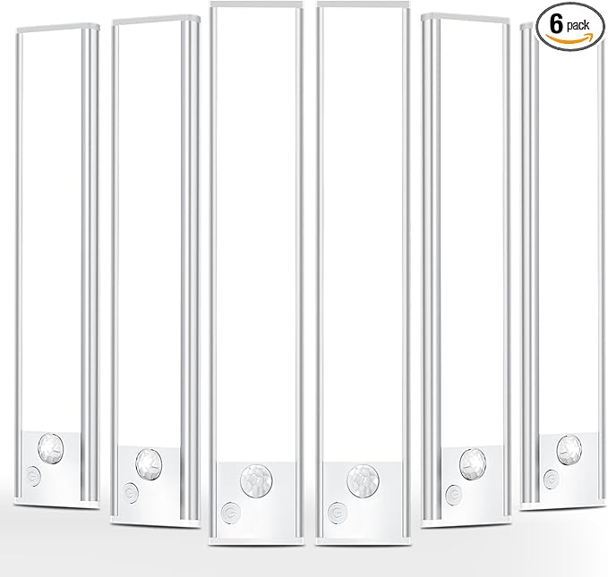 Under Cabinet Motion Sensor Lighting: 8 Inch Dimmable Rechargeable Lights Indoor by Vozuji