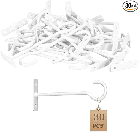 30Pack 6inch Hanging Plant Hooks Bracket Metal Wall Hook, Anti-Rust Indoor by QTJUST