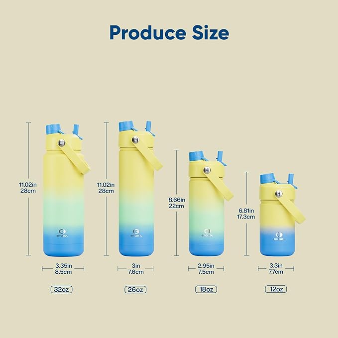 Kids Insulated Water Bottle - 12oz Stainless Steel Water Bottle with Dual Spouts - Image 5