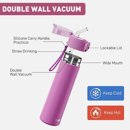 9oz Small Water Bottles with Straw, Mini Water Bottle with One-Hand Open Design - Image 3
