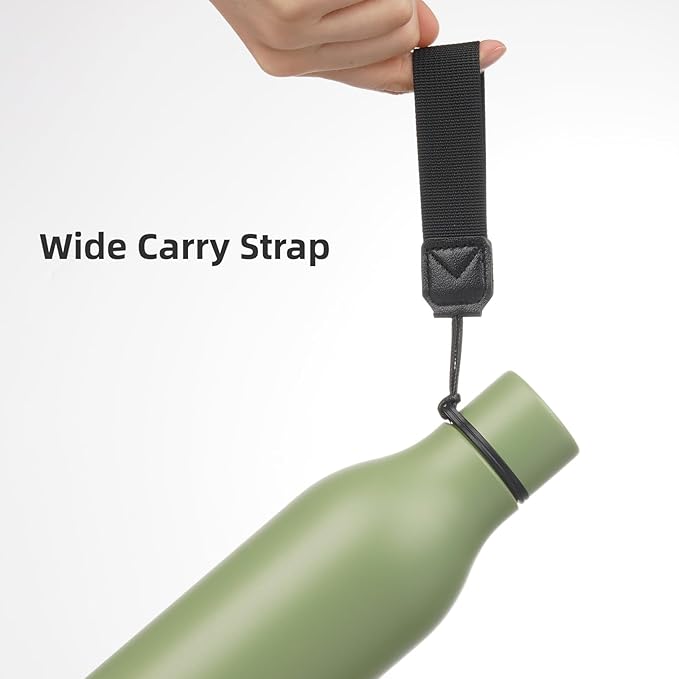 Insulated Water Bottle with Strap, 18 oz Double Wall Stainless Steel Vacuum - Image 4