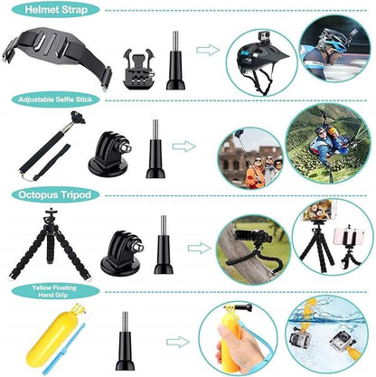 REFLEX CAMERA 50 in 1 Action Camera Accessories Kit Compatible - Image 6