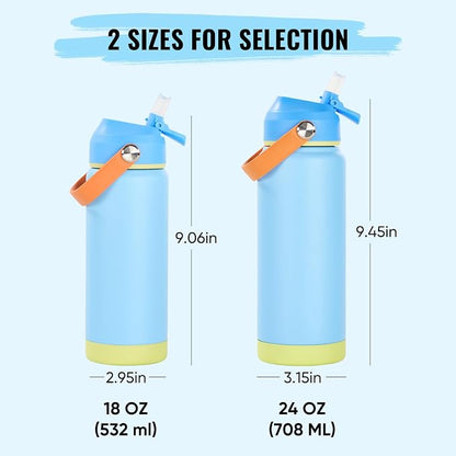 Fijinhom 18oz Insulated Stainless Steel Water Bottle, Wide Mouth Double Wall - Image 2