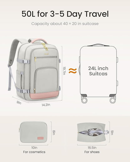 LOVEVOOK Travel Backpack for Women, 50L Carry On Backpack Flight Approved - Image 6
