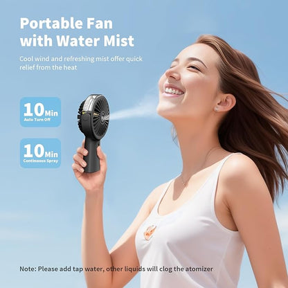 Otlonpe Handheld Misting Fan Portable, Small Personal Hand Held Rechargeable - Image 2