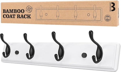 Badiano Wooden Coat Rack, Wall-Mounted Organizer by BADIANO