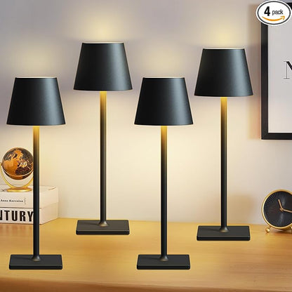 Fizrice 4 Pack Cordless Table Lamps, Portable Rechargeable Lamp, 6000mAh by Fizrice