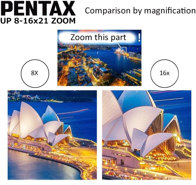 Pentax UP 8-16x21 Green Binoculars Fully-Multi Coating Zoom Tripod Socket - Image 4