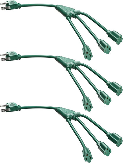 DEWENWILS Extension Cord Splitter 1 to 3, 16/3 Heavy Duty SJTW Wire, 3 Prong by DEWENWILS