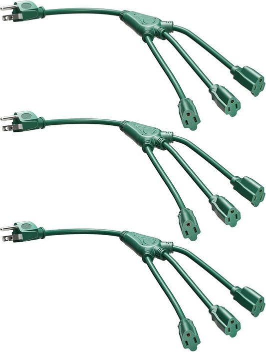 DEWENWILS Extension Cord Splitter 1 to 3, 16/3 Heavy Duty SJTW Wire, 3 Prong by DEWENWILS